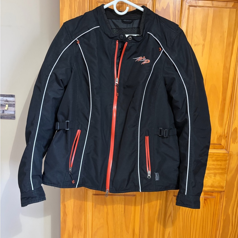 Harley-Davidson Women's Black Jacket with Orange Highlights
